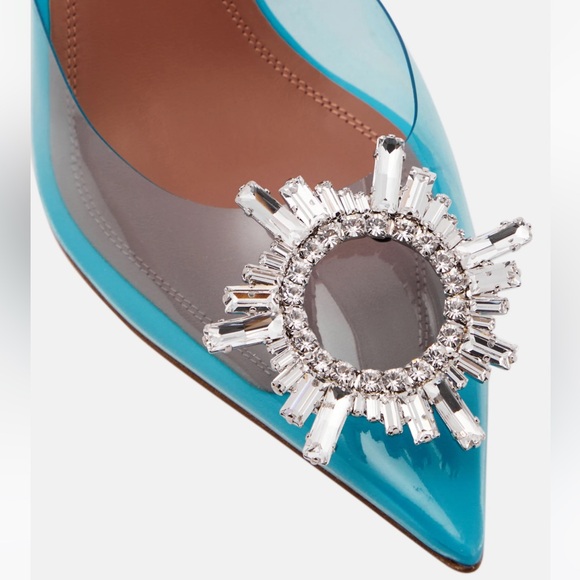 Amina Muaddi Begum Glass Point Toe Slingback Pump - Picture 2 of 12